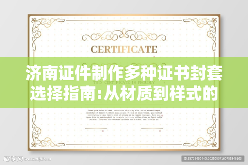 济南证件制作多种证书封套选择指南:从材质到样式的全面解析